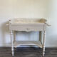 Dressing table bathroom restored wood tray earthenware beige