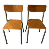Pair of 80s school chairs