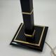 Vintage table lamp in black lacquer and gold metal, fluted column.
