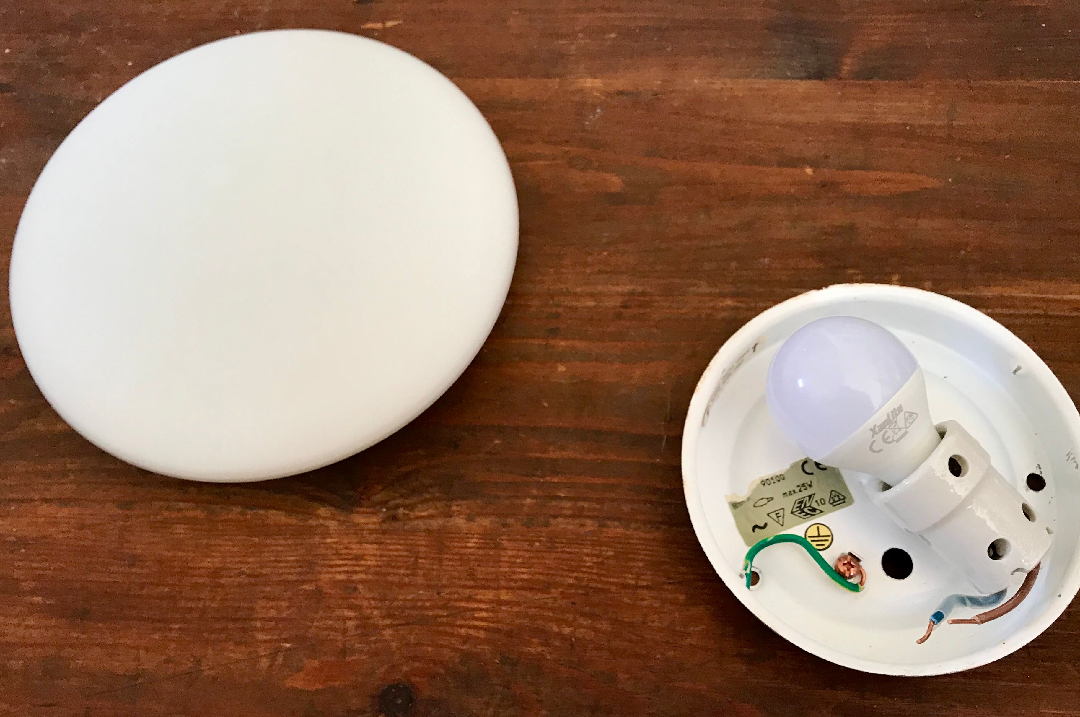 Ceiling light polished glass vintage 18cm