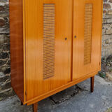 Wardrobe, shelves, rattan, vintage, 60s