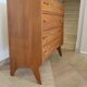 Cabinetmaker's chest of drawers - 4 drawers - golden oak - with oblique profile - compass feet - 1950