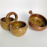2 pyrite stoneware salt shakers