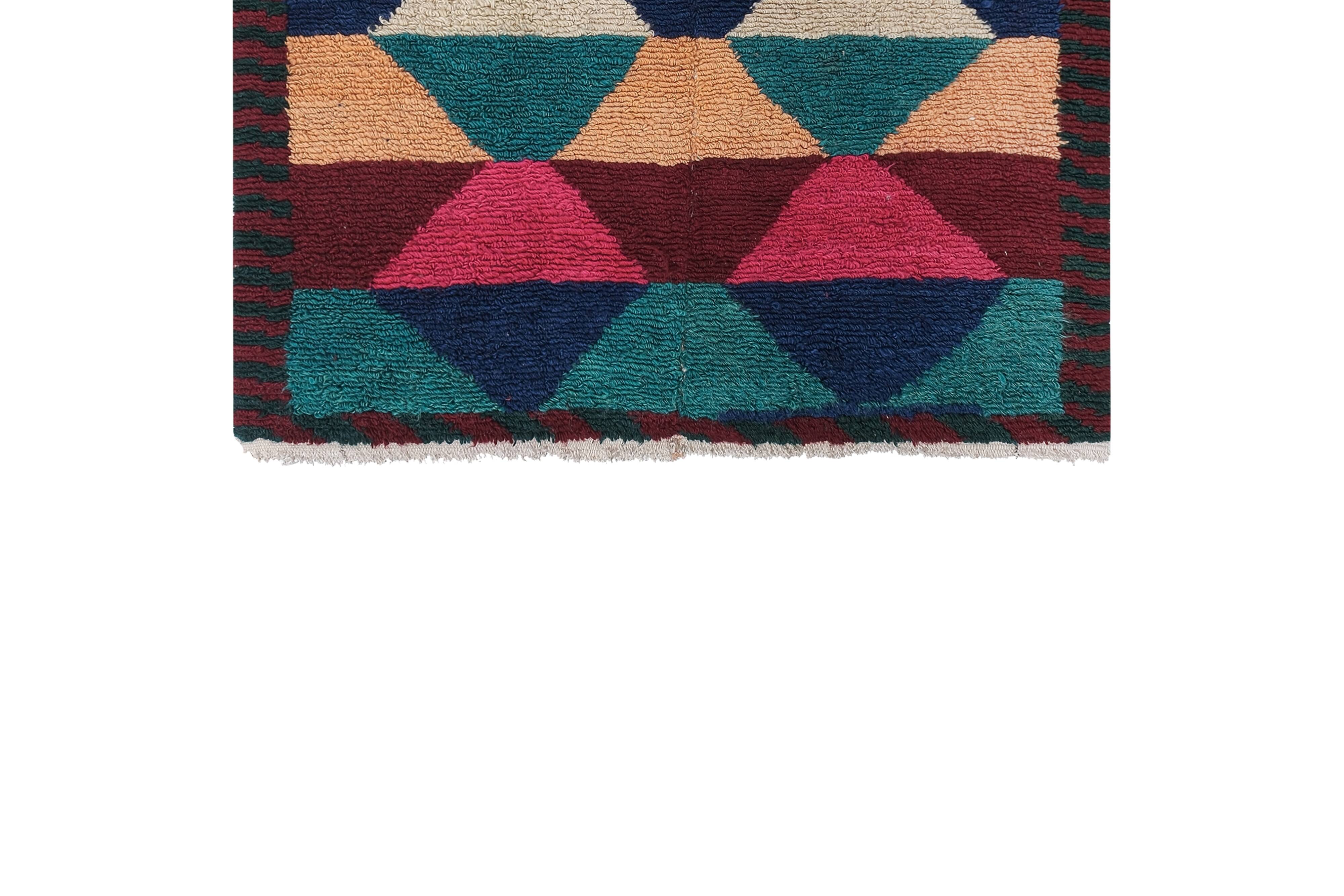 Vintage Turkish Oushak Handwoven Rug 115x126 cm