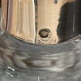 Carafe cristal gravé, col argent, art déco