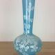 Enamelled opaline vase, blue soliflore