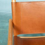 Danish safari chair in beech wood and leather from the 1970s.