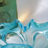 Empty pocket corolla in vintage azure blue Murano glass