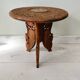 Tabouret marocain en bois sculpté