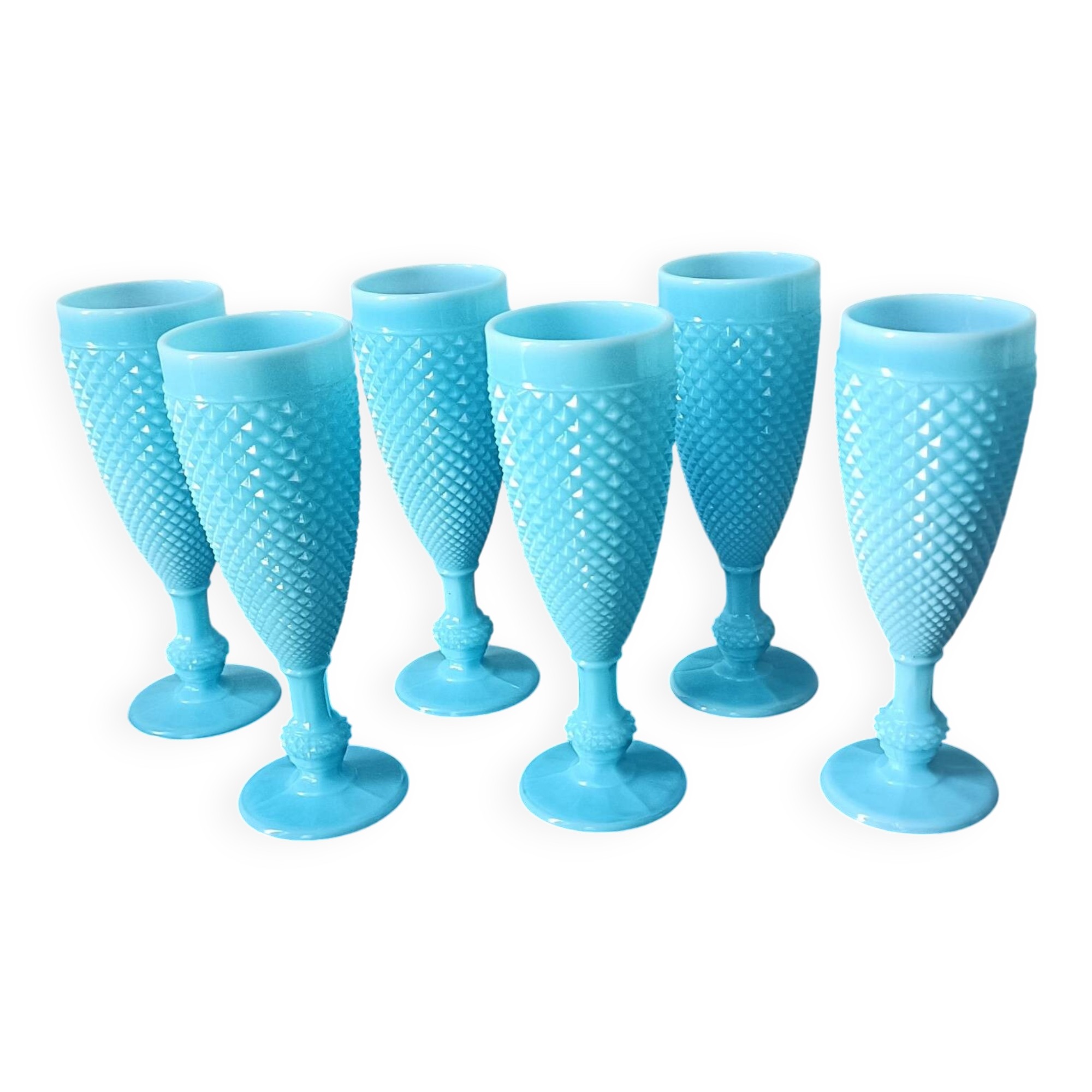 Turquoise Opaline Flutes