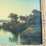River, 19th Century, Oil on Hardboard, Framed