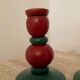 Duo of vintage Swedish wooden candle holders