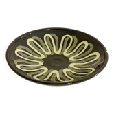 large ceramic bowl, abstract patterns, Black & Yellow, Made in Belgium,