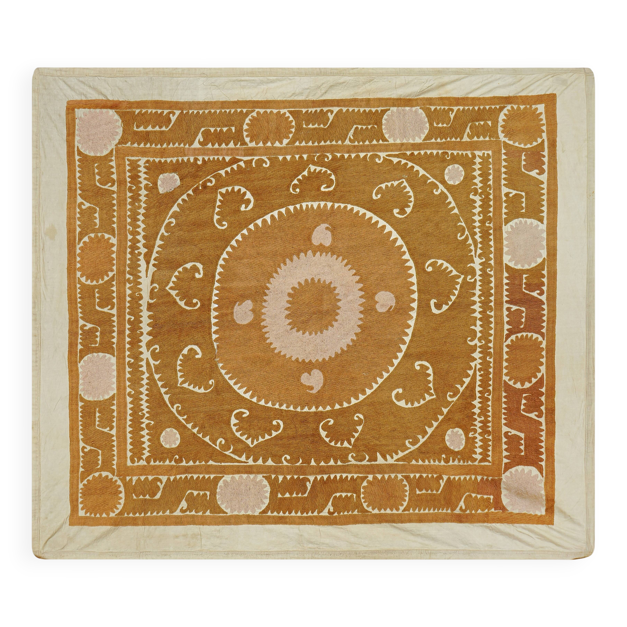 Hand-knotted rug, vintage Turkish rug 131x144 cm