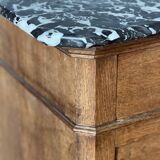 Commode bois et marbre XXème style Louis Philippe