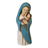 Vierge a l'enfant en gres polychrome