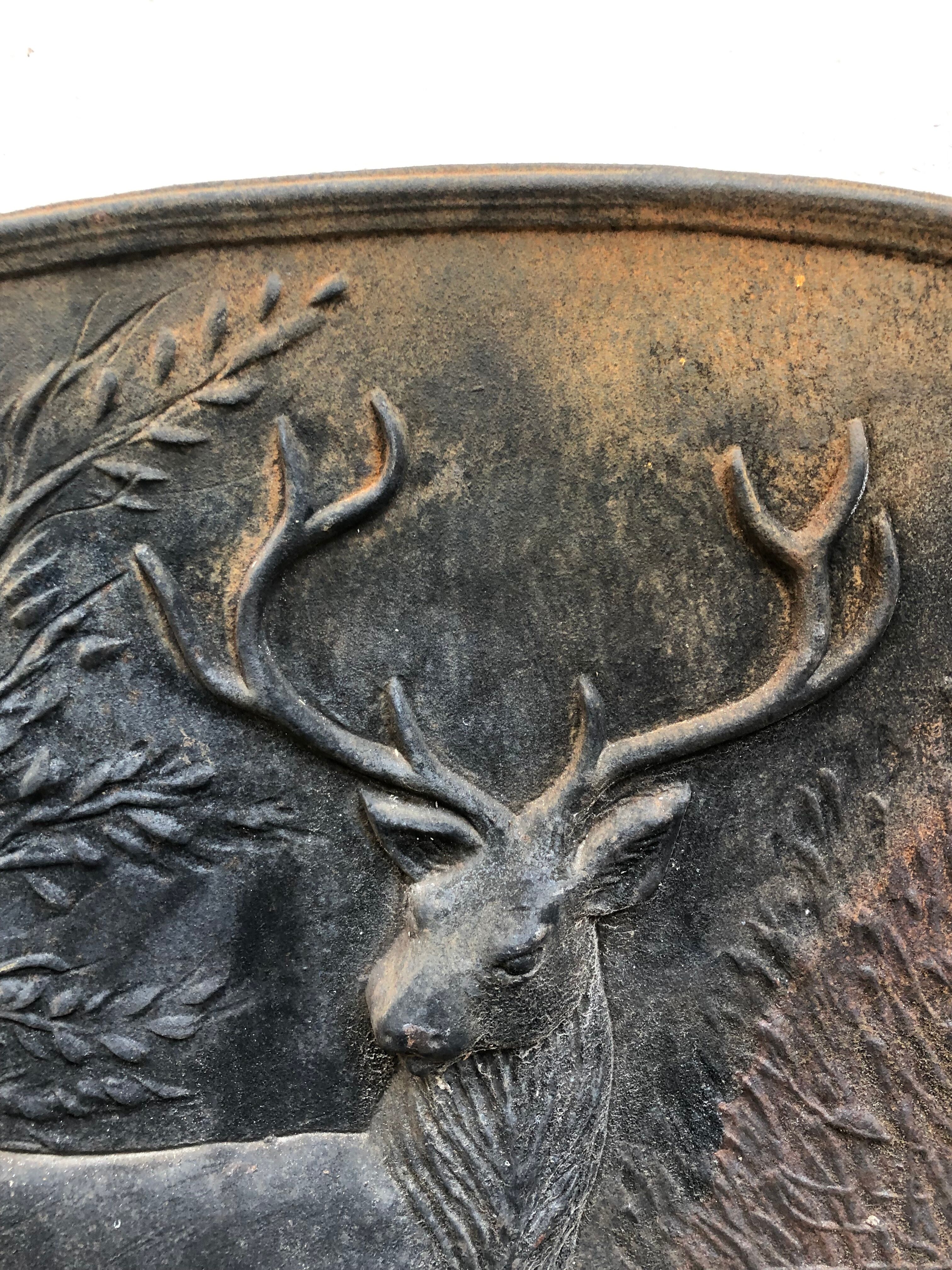 Deer and roe deer fireplace plate