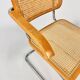 Chaise de salle à manger en porte-à-faux avec cadre tubulaire et cannage, Italie, années 1970