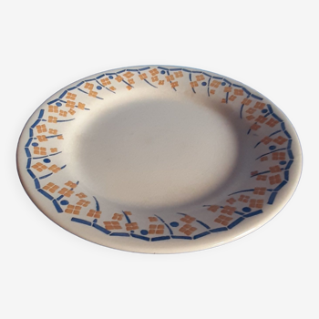 Compotier - piedouche - cake dish - hb cm ceramic - yellow and royal blue