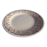 Compotier - piedouche -  plat à gateau - ceramique hb cm - jaune et bleu roi