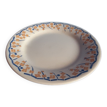 Compotier - piedouche - cake dish - ceramic hb cm - yellow and royal blue