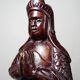 Asian statuette, popular art in carved monoxyle wood, vintage 1930-1960.
