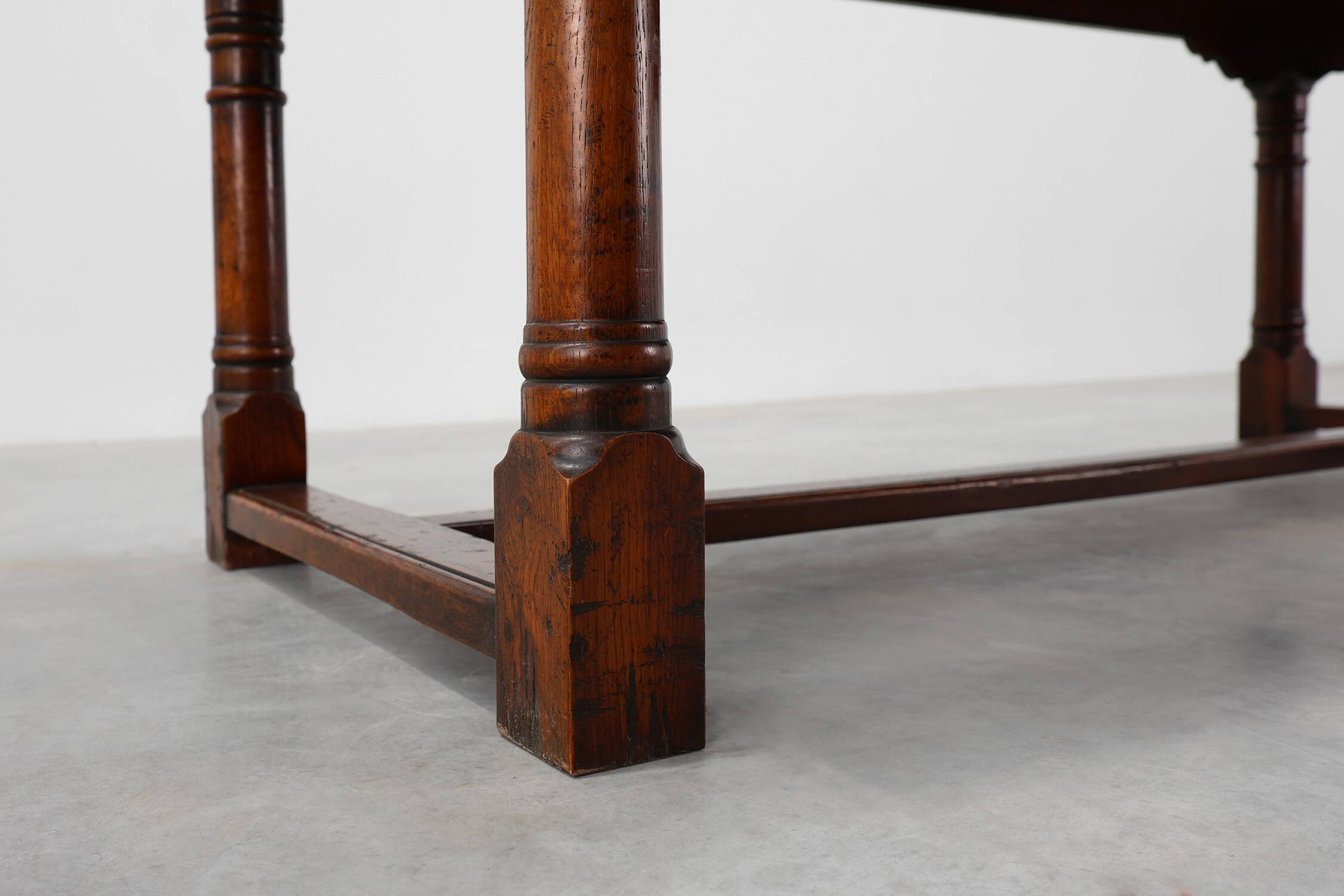 19th-Century French Provincial Oak Dining Table