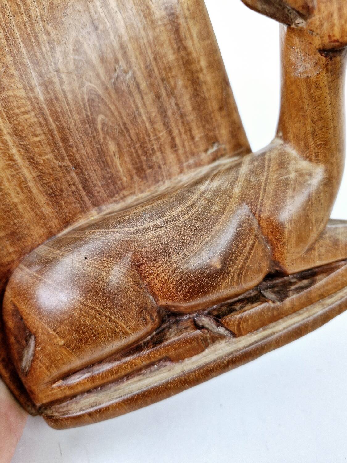 Old antelope bookend in hand carved wood