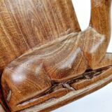 Old antelope bookend in hand carved wood