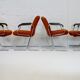 4 "space age" armchairs, chrome steel base