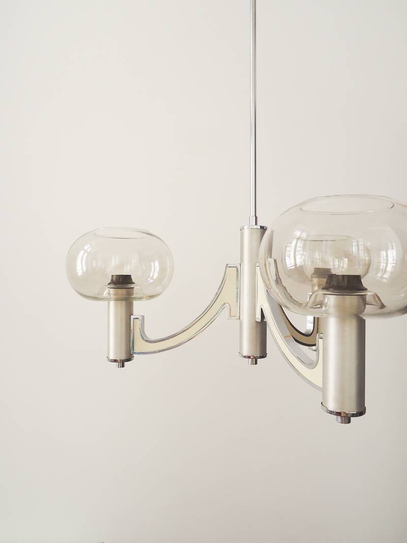 Chandelier with 3 lights by Gaetano Sciolari – Italian design from the 1970s.