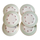 6 assiettes plates porcelaine française l amandinoise vert clair contour or et petites fleurs