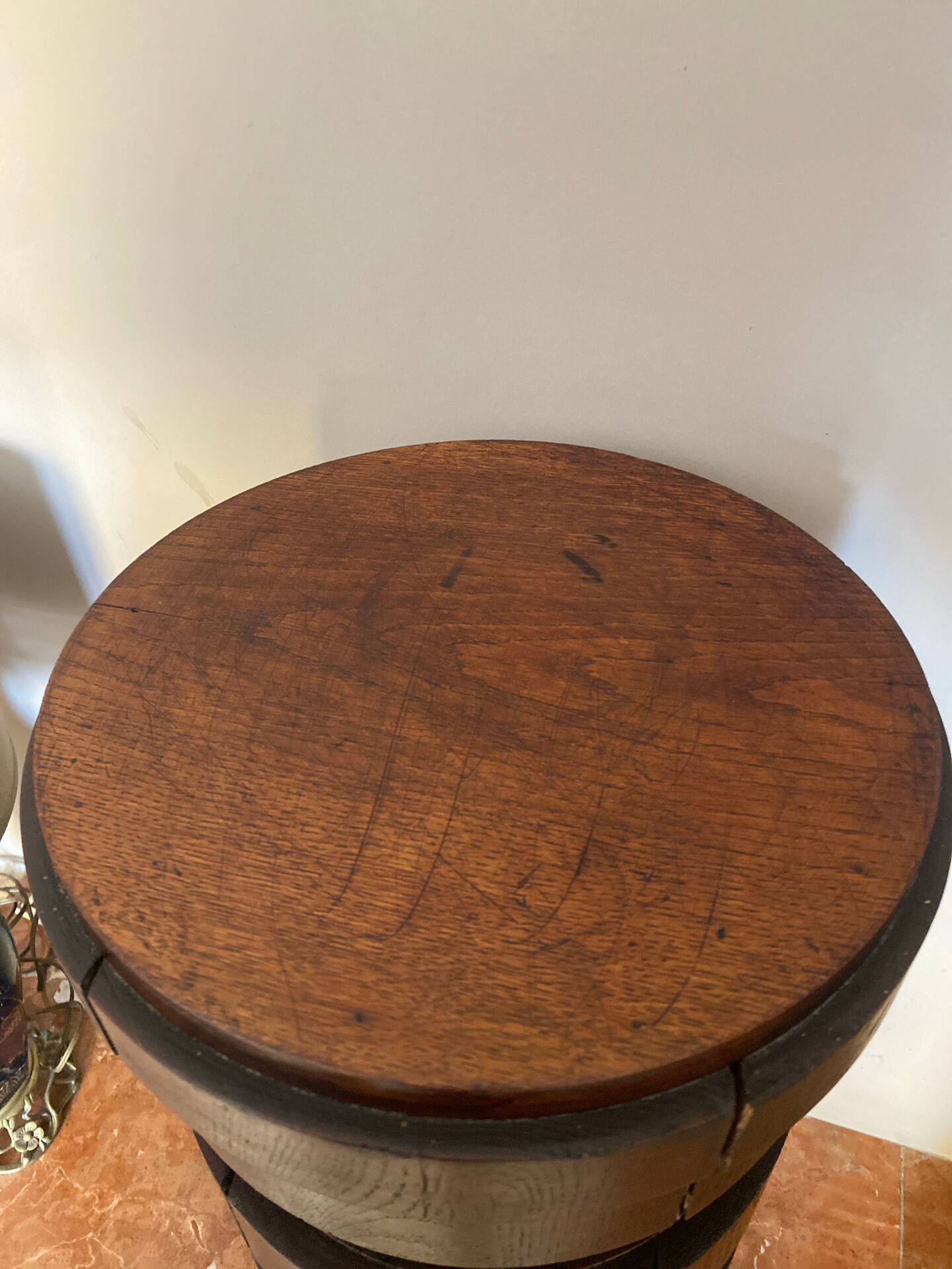Massive brutalist wooden stool
