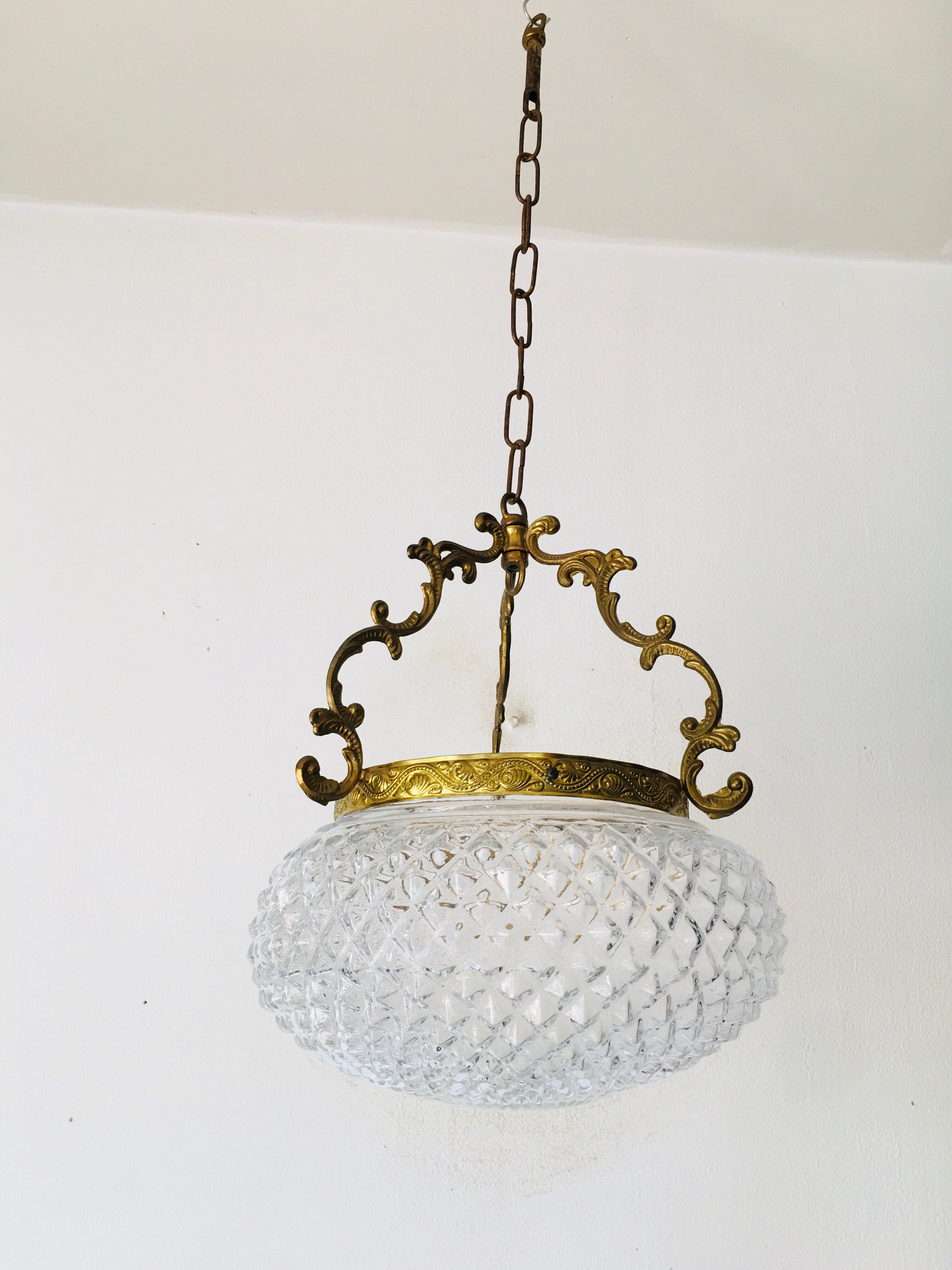 Brass ball chandelier