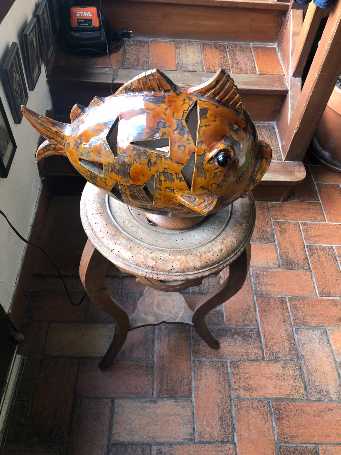 Ceramic fish lamp