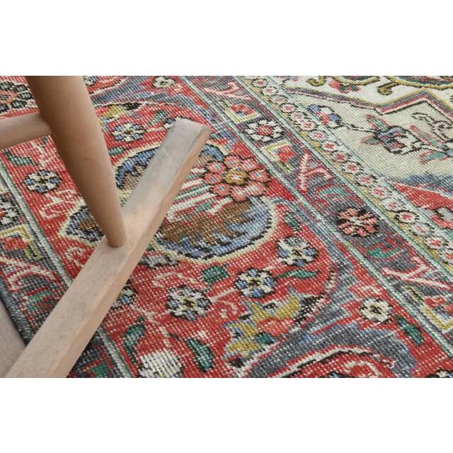 1970s Vintage Persian Handmade Wool Cotton Red Area Rug 289x384