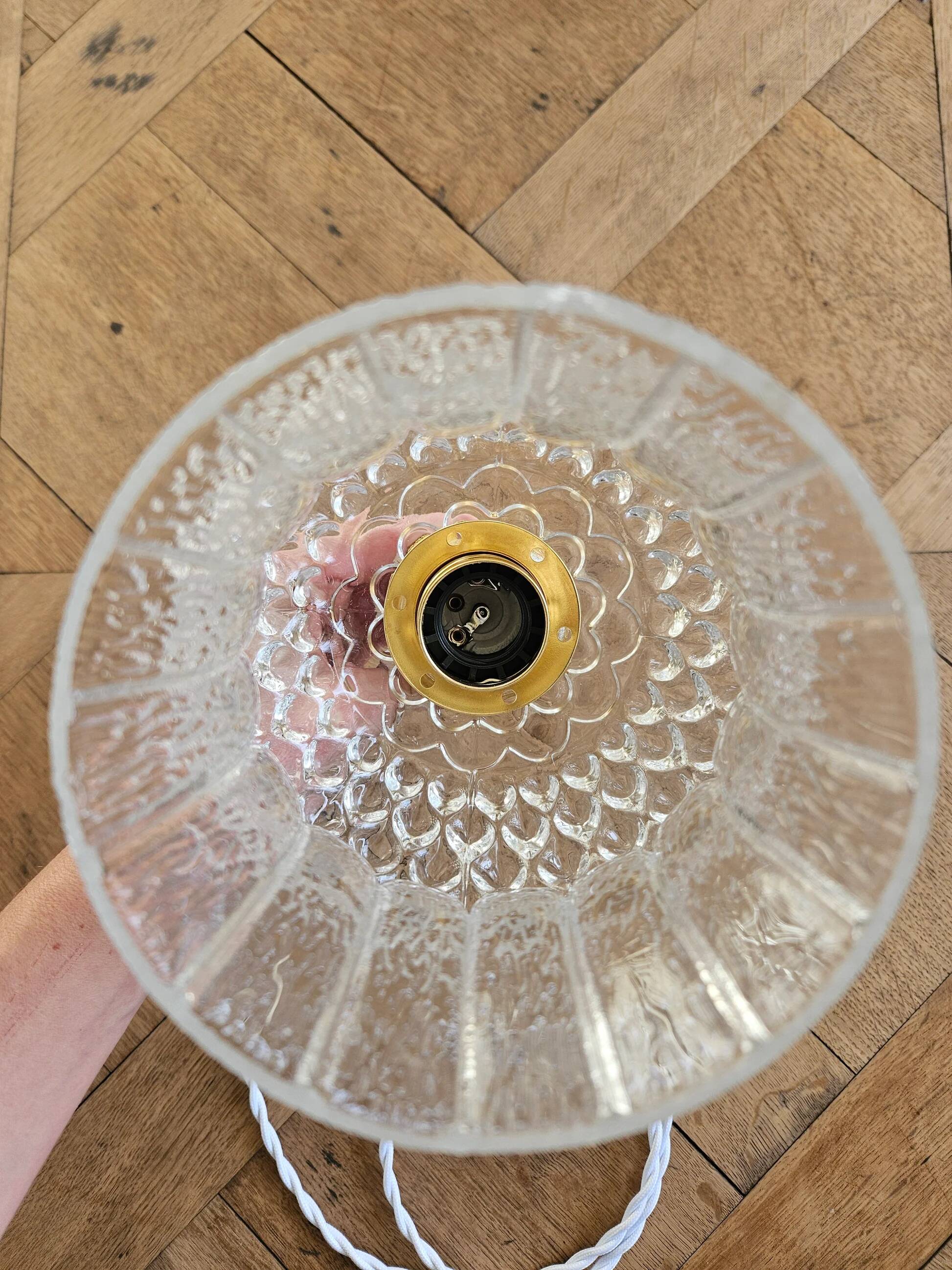 Vintage glass globe pendant light