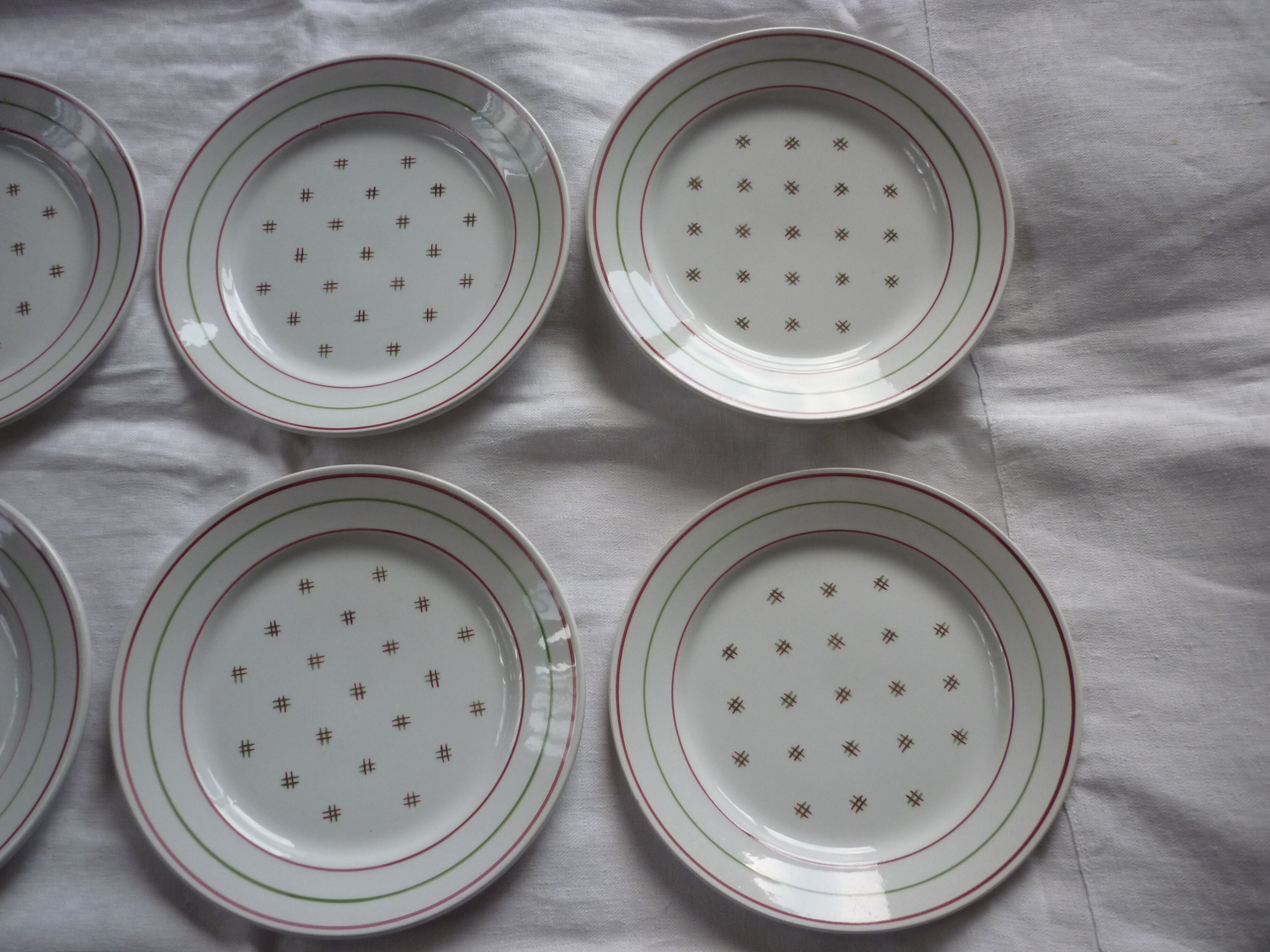 6 plates flat luneville model yveline