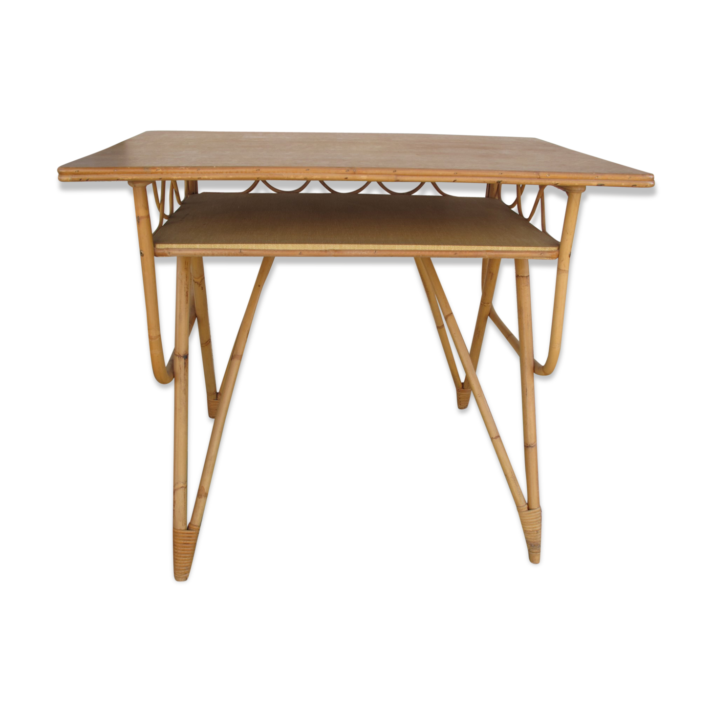Bureau vintage en rotin