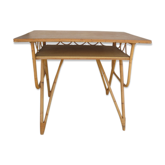 Bureau vintage en rotin
