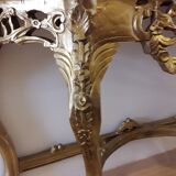carved wood console