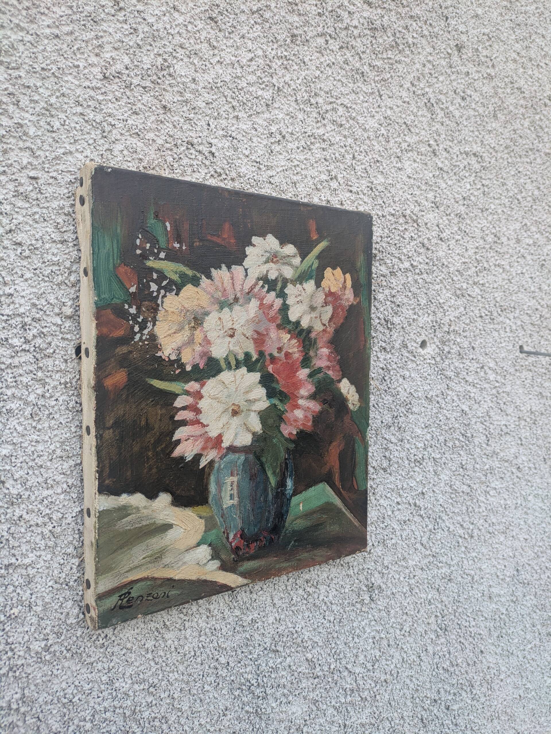 Tableau ancien, bouquet
