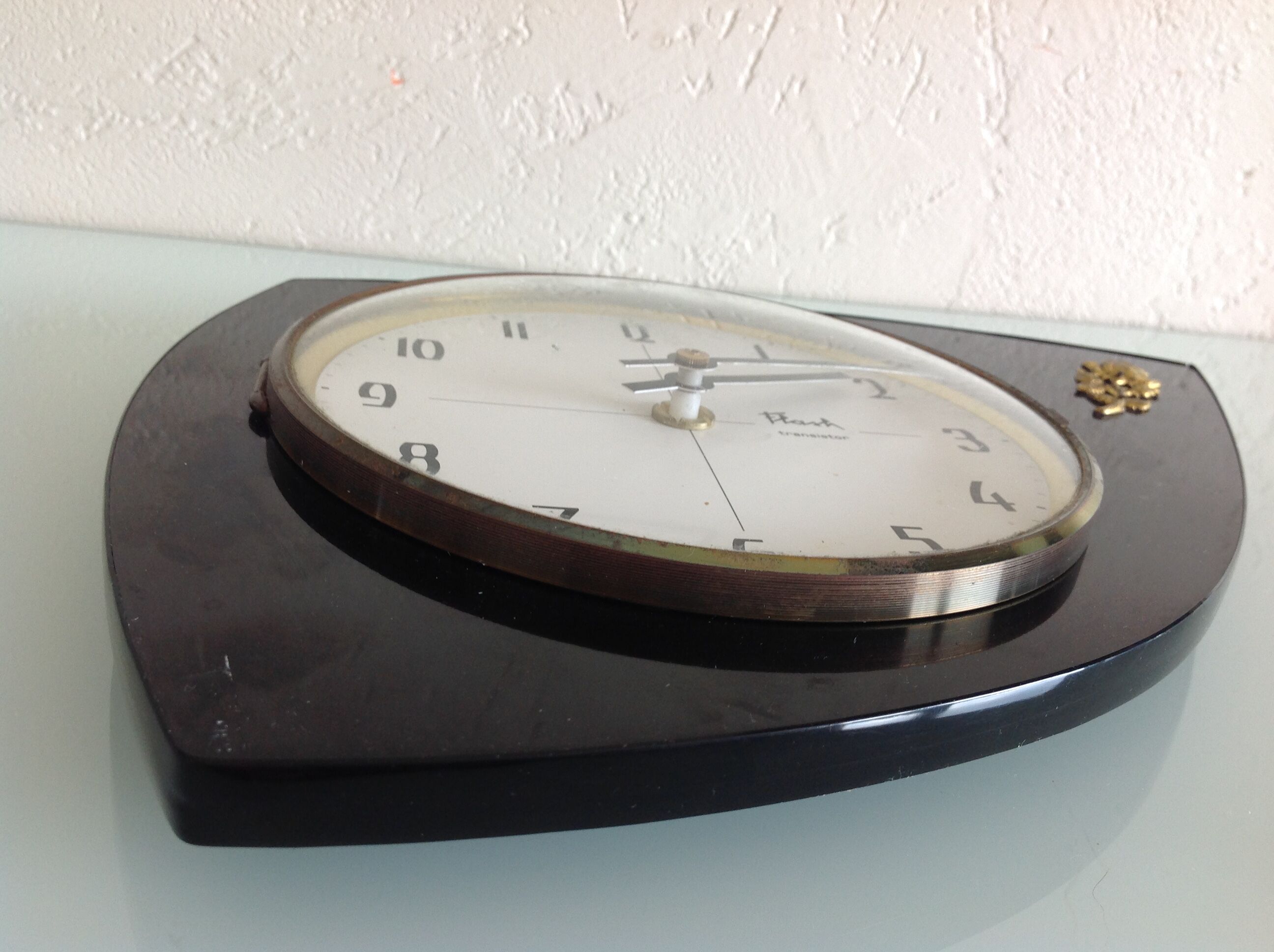 Flash Transistor/ vintage 50-60s black formica clock