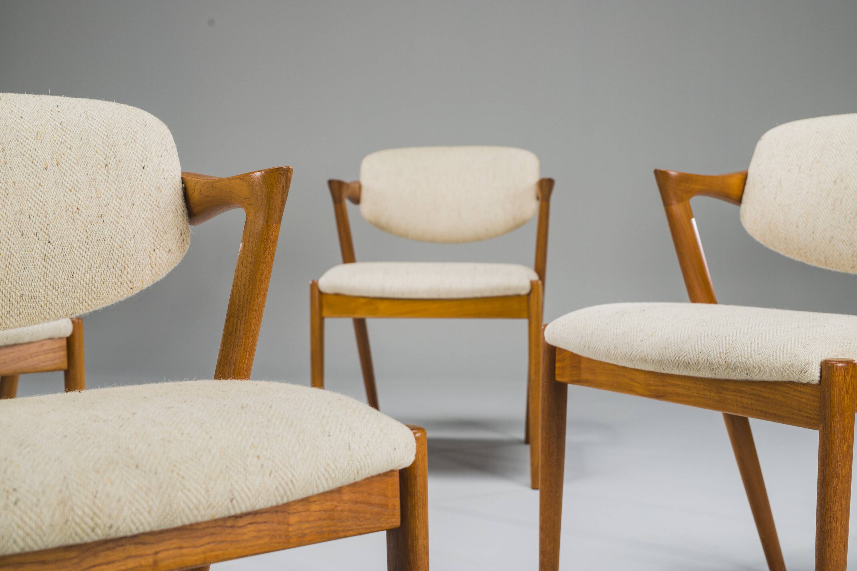 Dining Chairs Model 42 in Teak, Kai Kristiansen for Schou Andersen, 1960s,