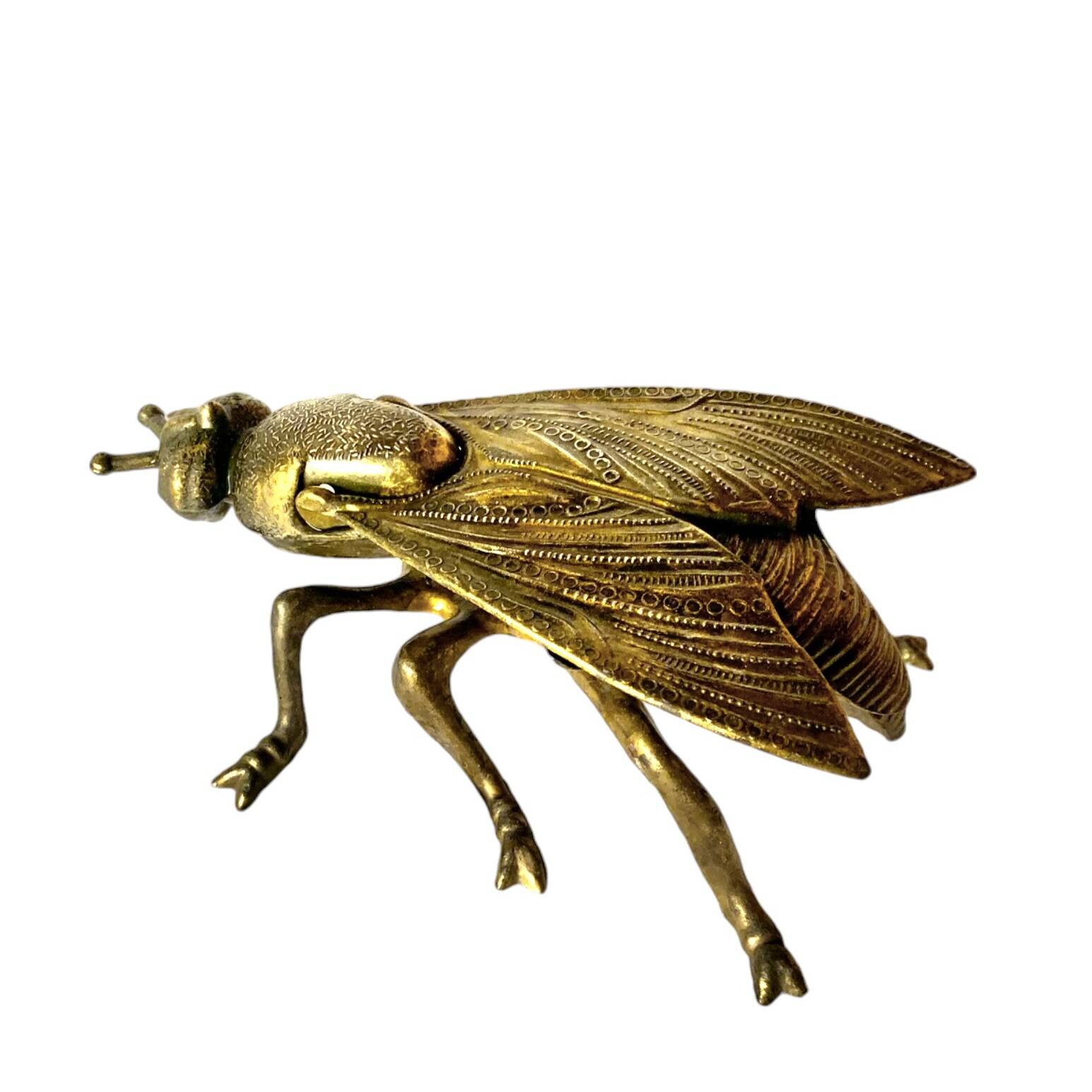 Vintage brass ashtray in the shape of a fly - Made in Italy