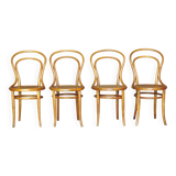 Set of 4 Kohn bistro chairs no. 30 from 1910, wooden seat
