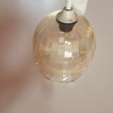 Hanging lamp vintage glass lightly smoked amber