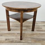 Art Decò Round Walnut Coffee Table
