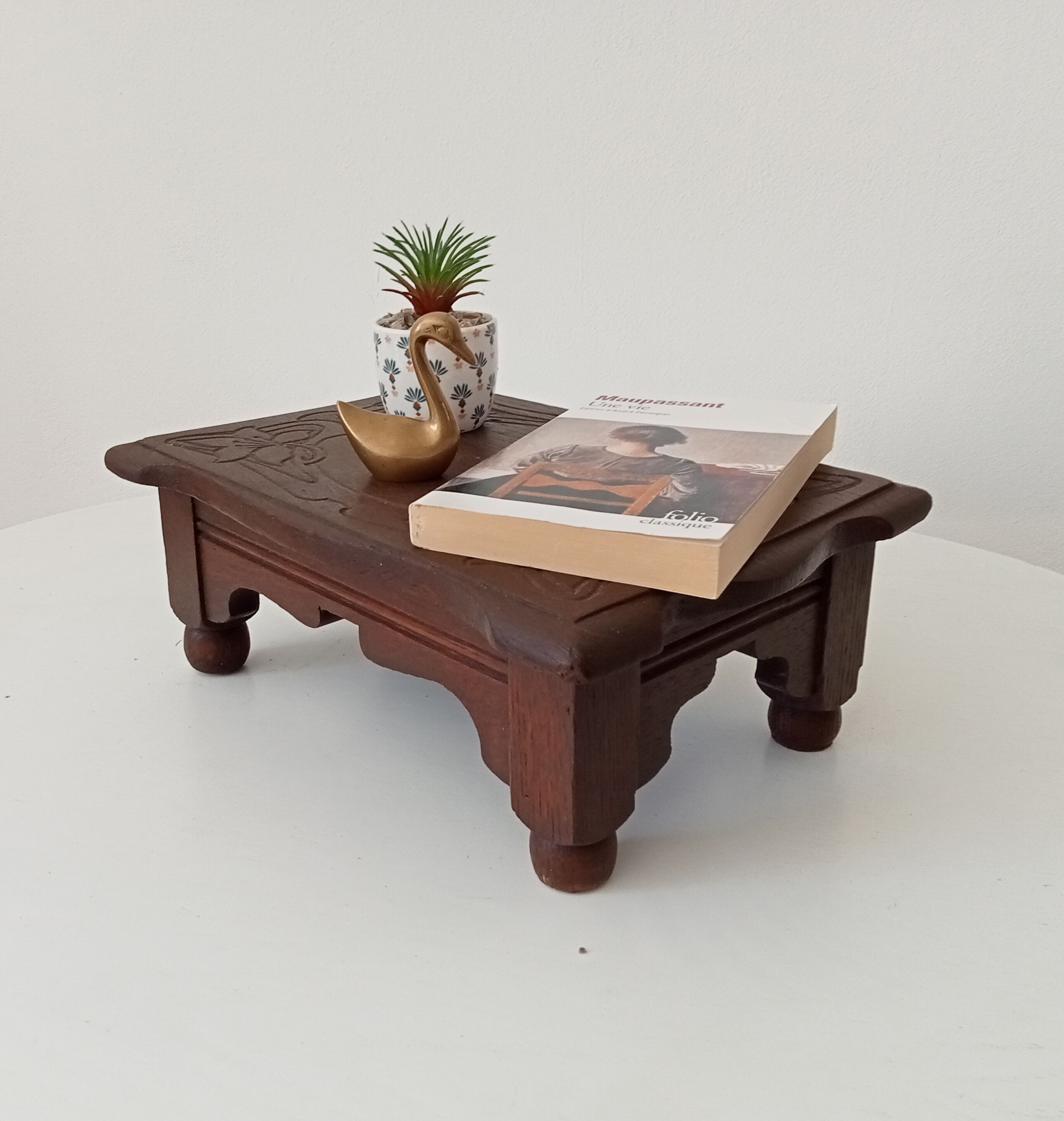 Antique carved wooden stool