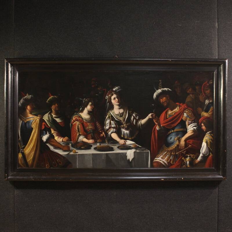 Great 17th-century Italian painting: The Banquet of Mark Antony and Cleopat